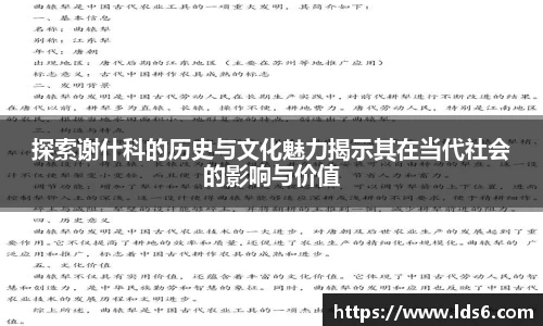 探索谢什科的历史与文化魅力揭示其在当代社会的影响与价值